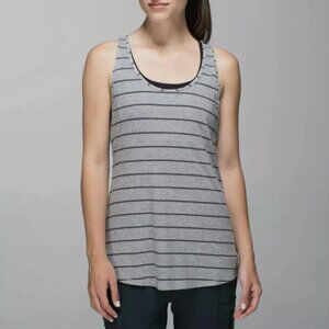 Lululemon Love Racerback Tank Stripe Grey/Black Medium